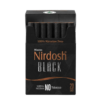 Nirdosh BLACKの商品画像。100％ニコチンフリー・タバコフリーのハーバルスモーク。